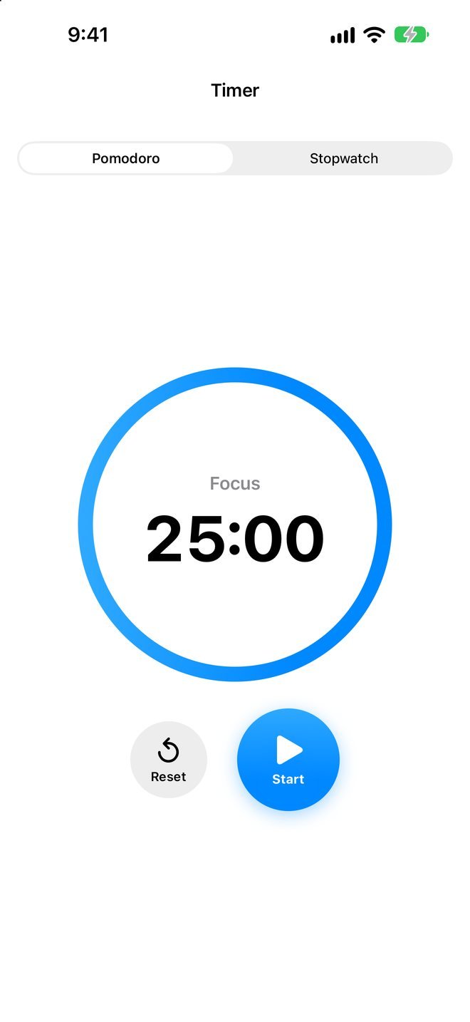 Pomodoro focus timer
